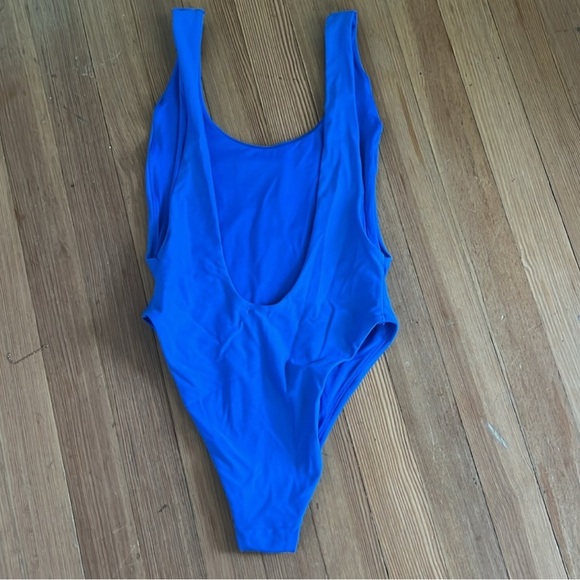 Aerie ROYAL BLUE One-Piece Swimsuit Pluge Sides + Scoop Neck - Picture 5 of 6